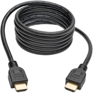 Black HDMI cable, 6 feet long