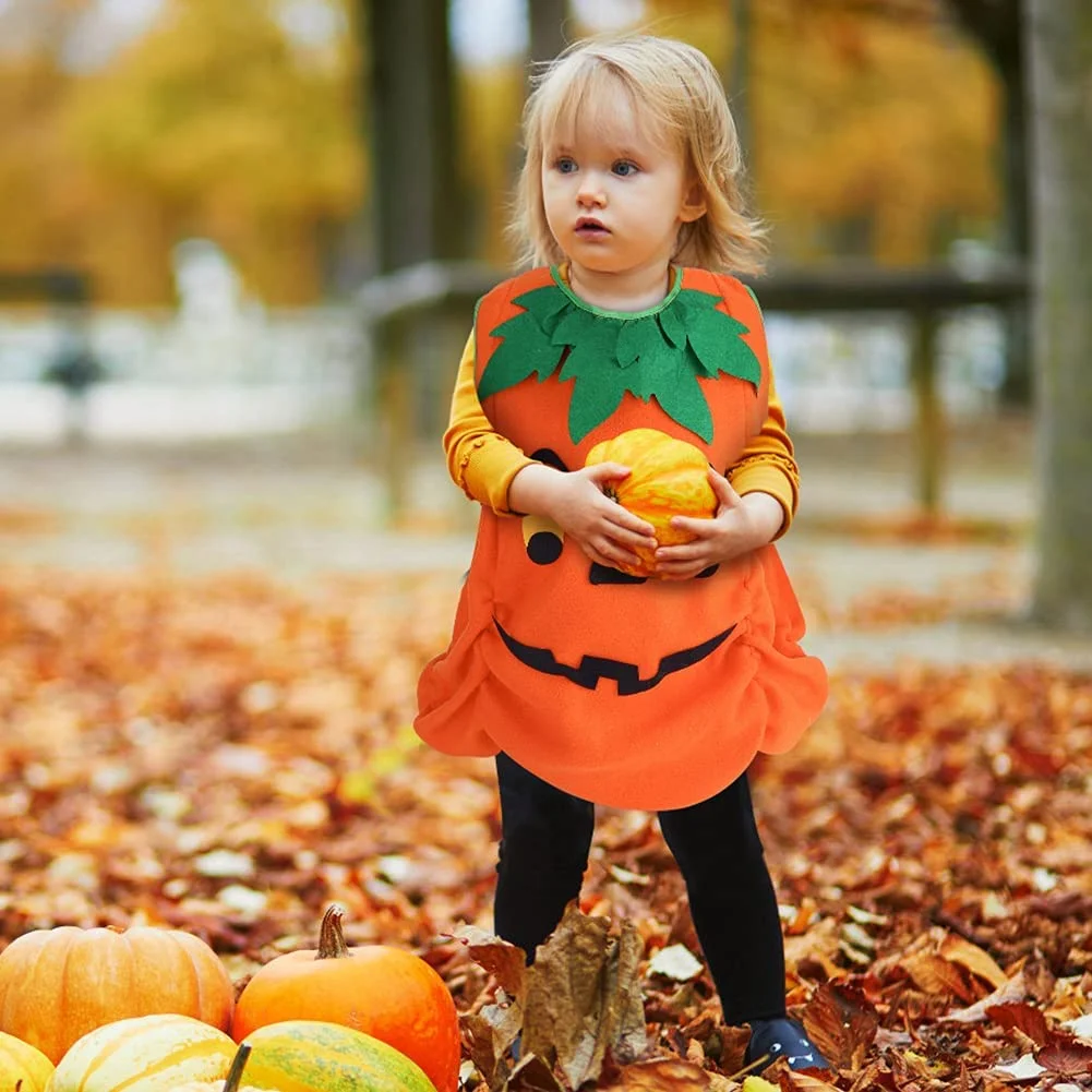Halloween Pumpkin Costume for Toddlers Baby Boys Girls Kids, Cosplay Pumpkin Cutie Pie Costume Suits - Image 4