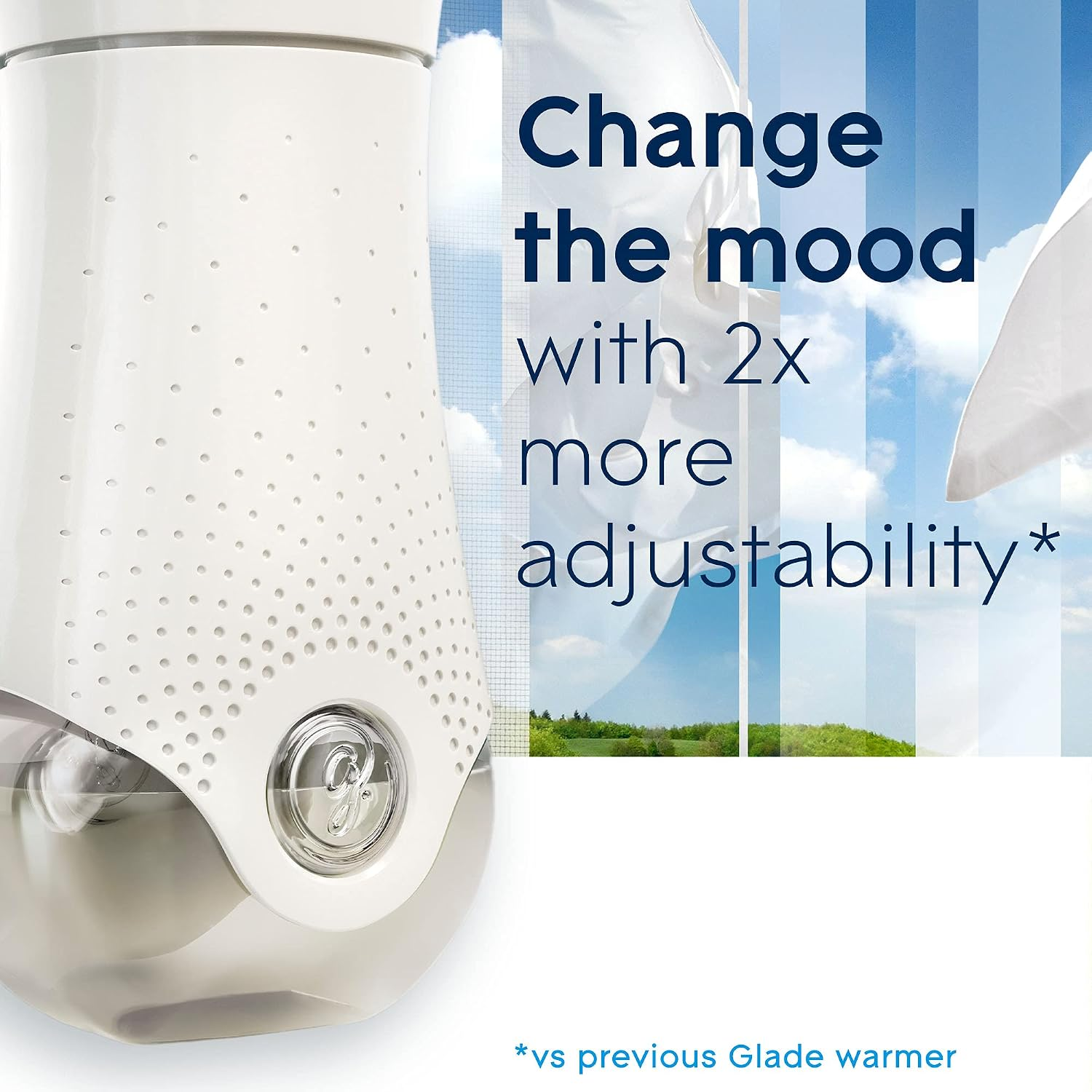 Glade Plugins Refills Air Freshener Starter Kit, Scented and Essential Oils for Home and Bathroom, Clean Linen, 1.34 Fl Oz, 1 Warmer + 2 Refills - Image 3