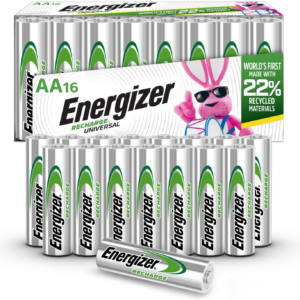 Energizer Recharge Universal Rechargeable AA Batteries (16 Pack), Double a Rechargeable Batteries