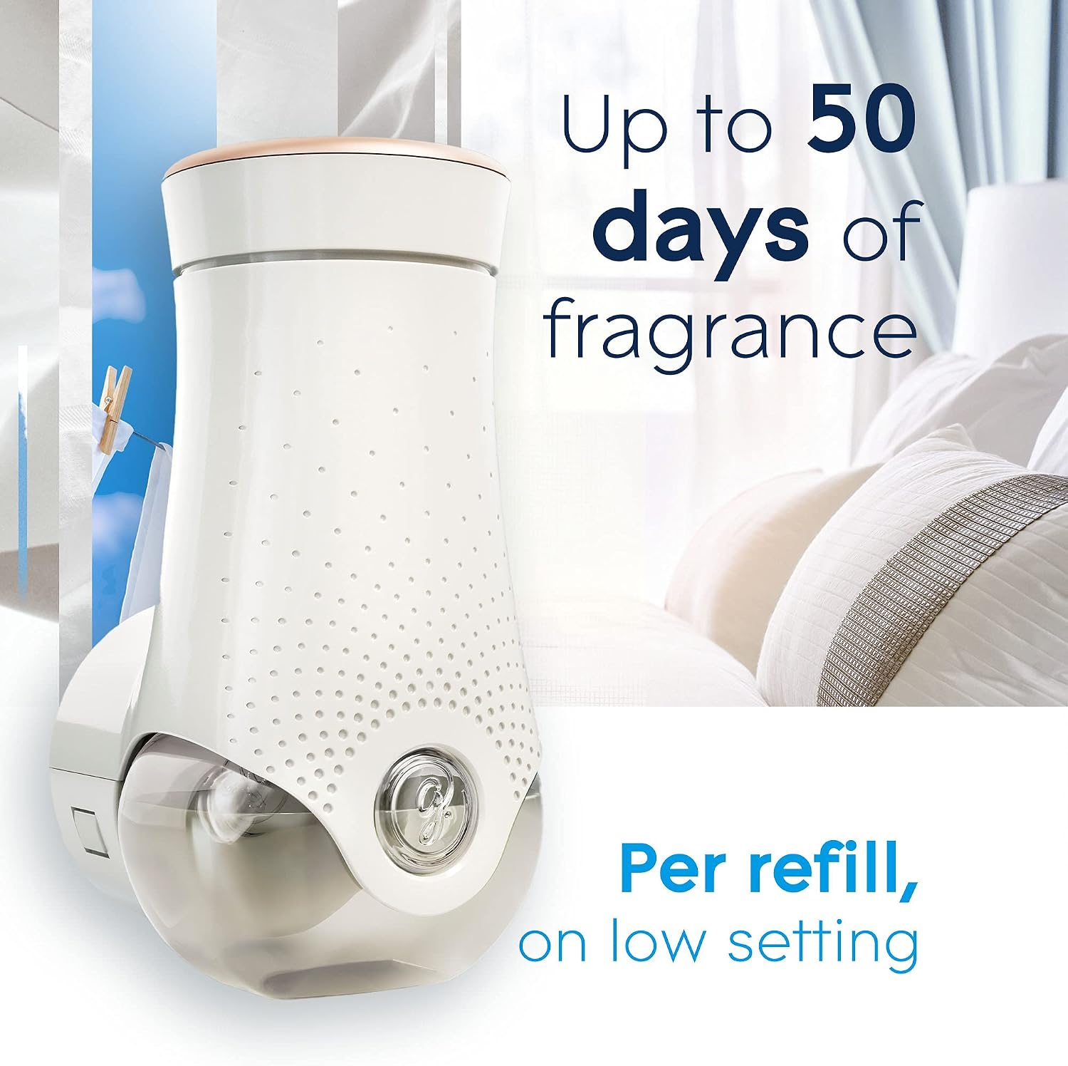 Glade Plugins Refills Air Freshener Starter Kit, Scented and Essential Oils for Home and Bathroom, Clean Linen, 1.34 Fl Oz, 1 Warmer + 2 Refills - Image 9